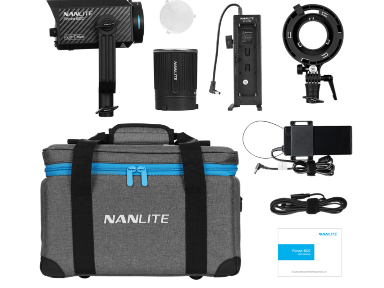Nanlite forza 60c rgbww/rgblac + projection lens pj-fmm 36, with gobos and iris (optional)