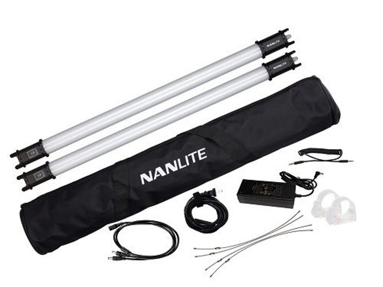 2x nanlite pavotube 15c light 2 ft foot 77cm rgbw led tube internal battery