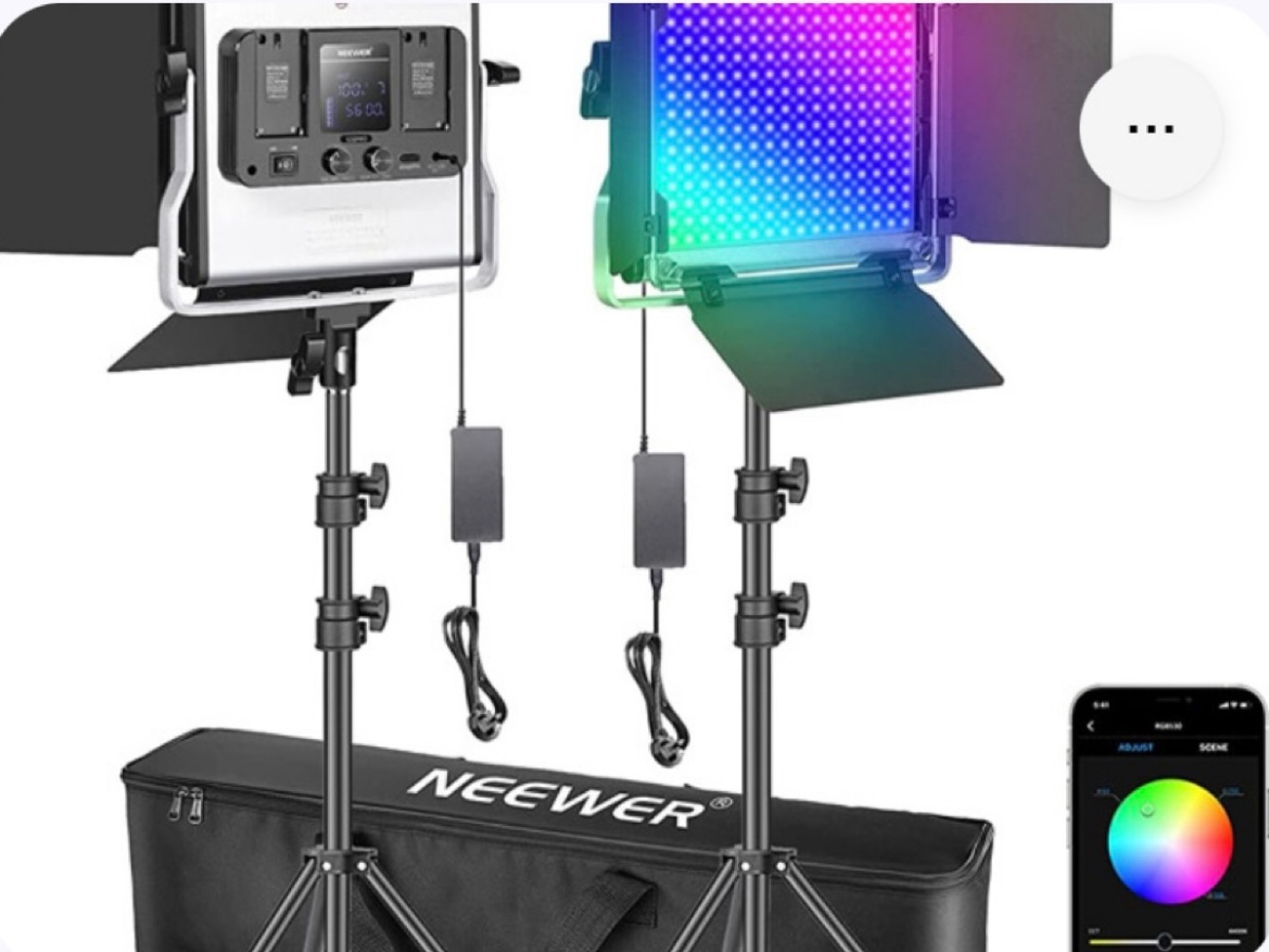 Neewer 2 packs 530 rgb led light with app control