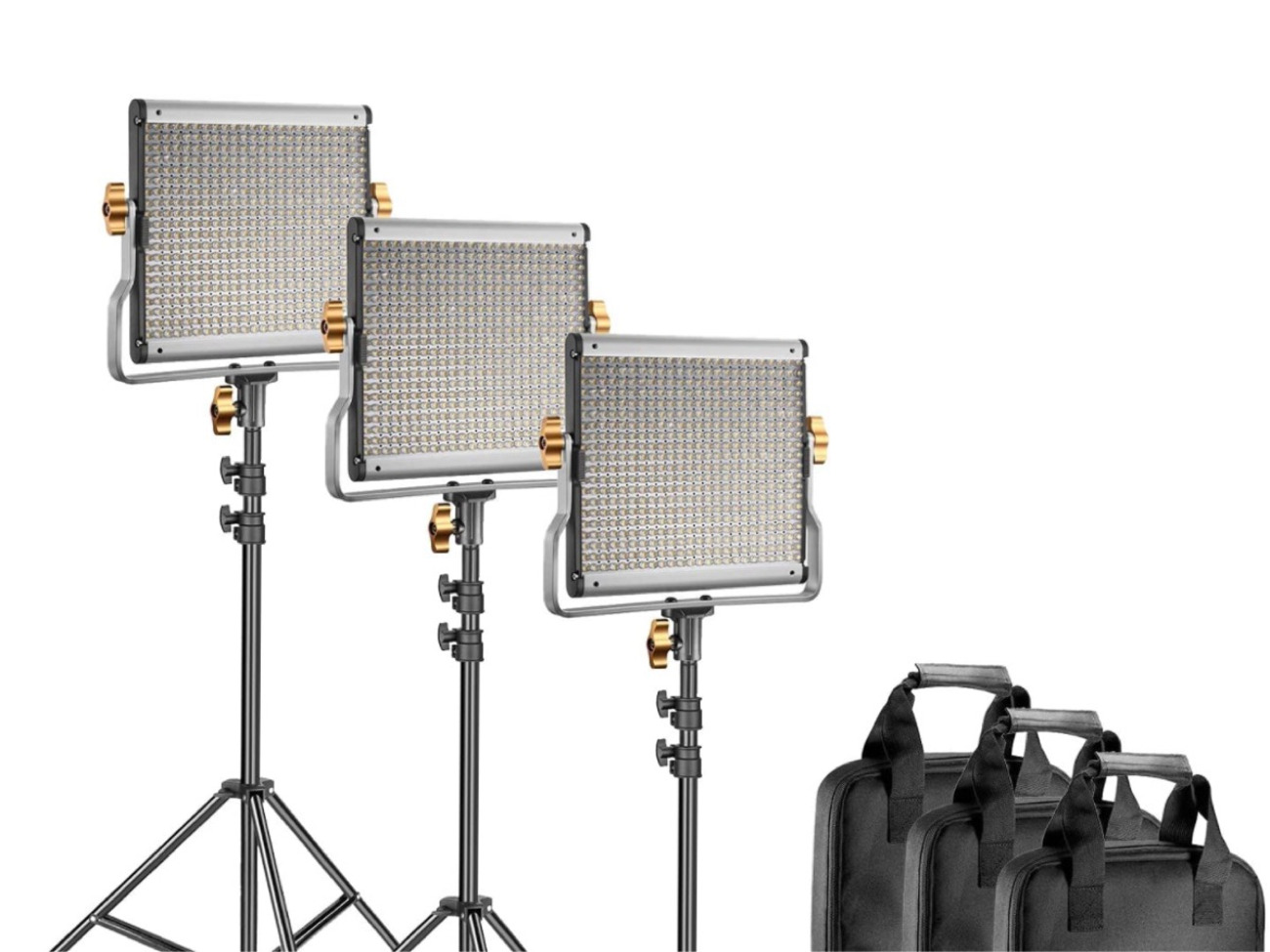 Neewer 3 packs dimmable bi-color 480 