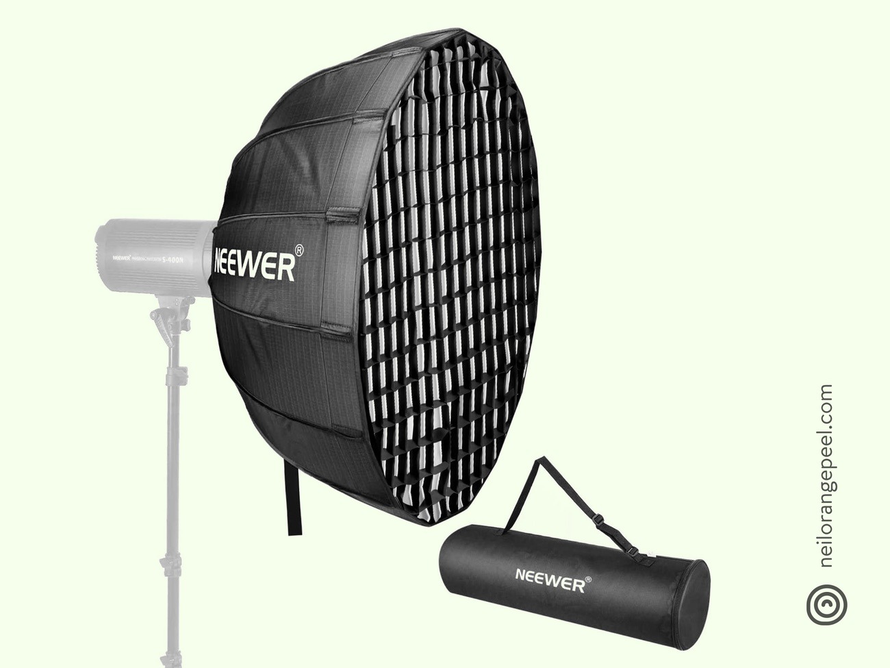 Neewer 34"/85cm softbox, bowens mount, x2 diffuser, grid