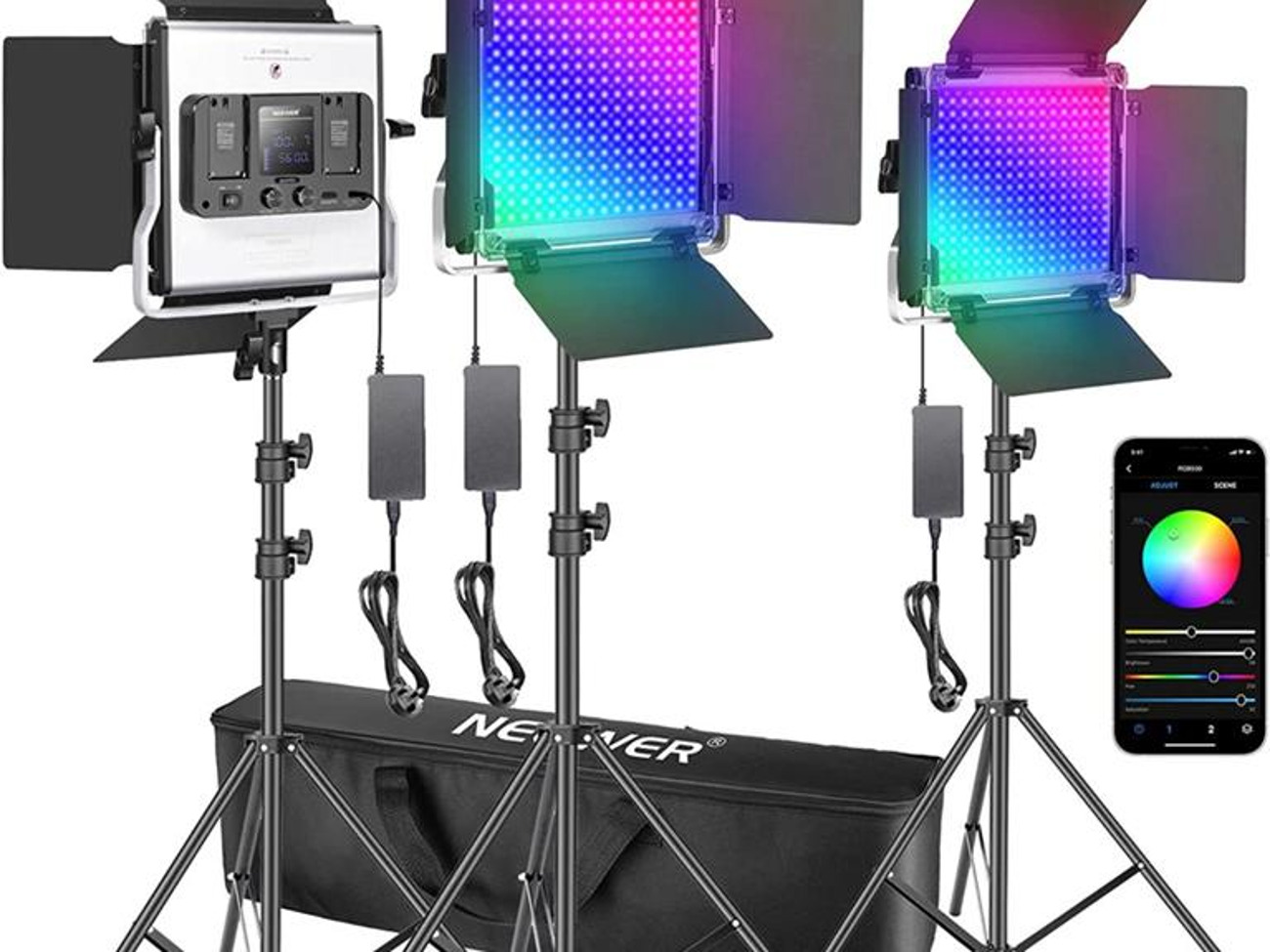 Neewer 3x pack rgb led light