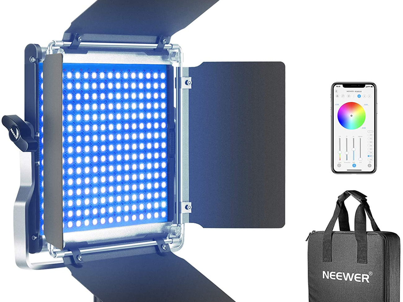 2 x neewer 530/660 rgb led light with app control