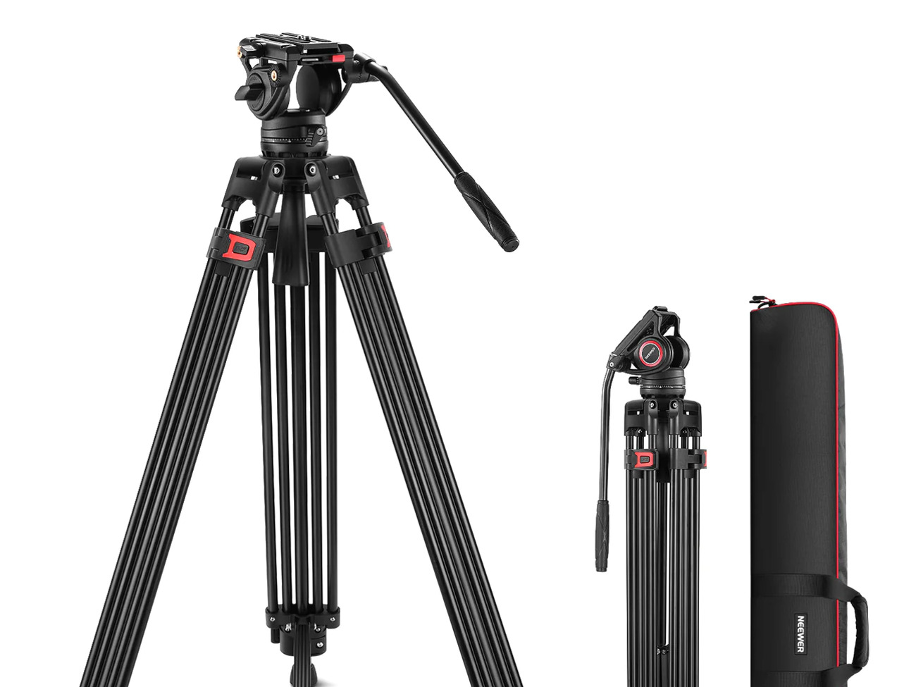 Neewer 74" pro video tripod with fluid head