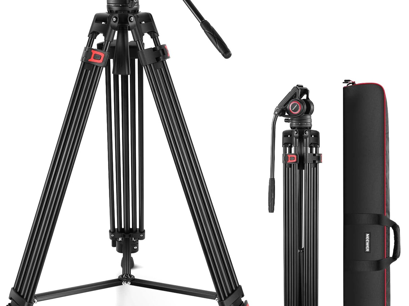Neewer 74" pro video tripod with fluid head