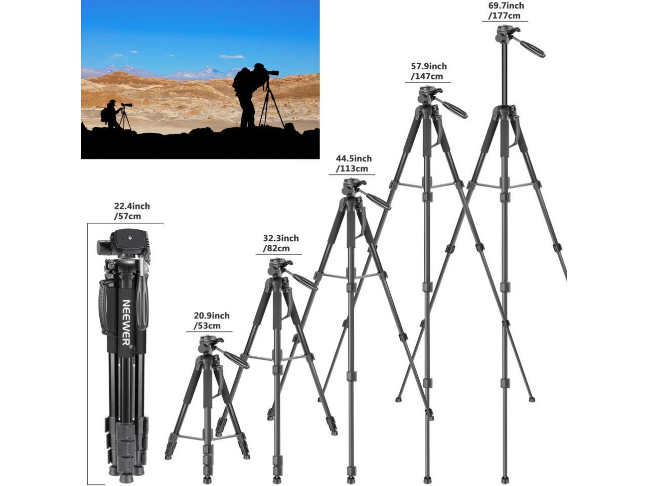 Neewer aluminium alloy camera tripod