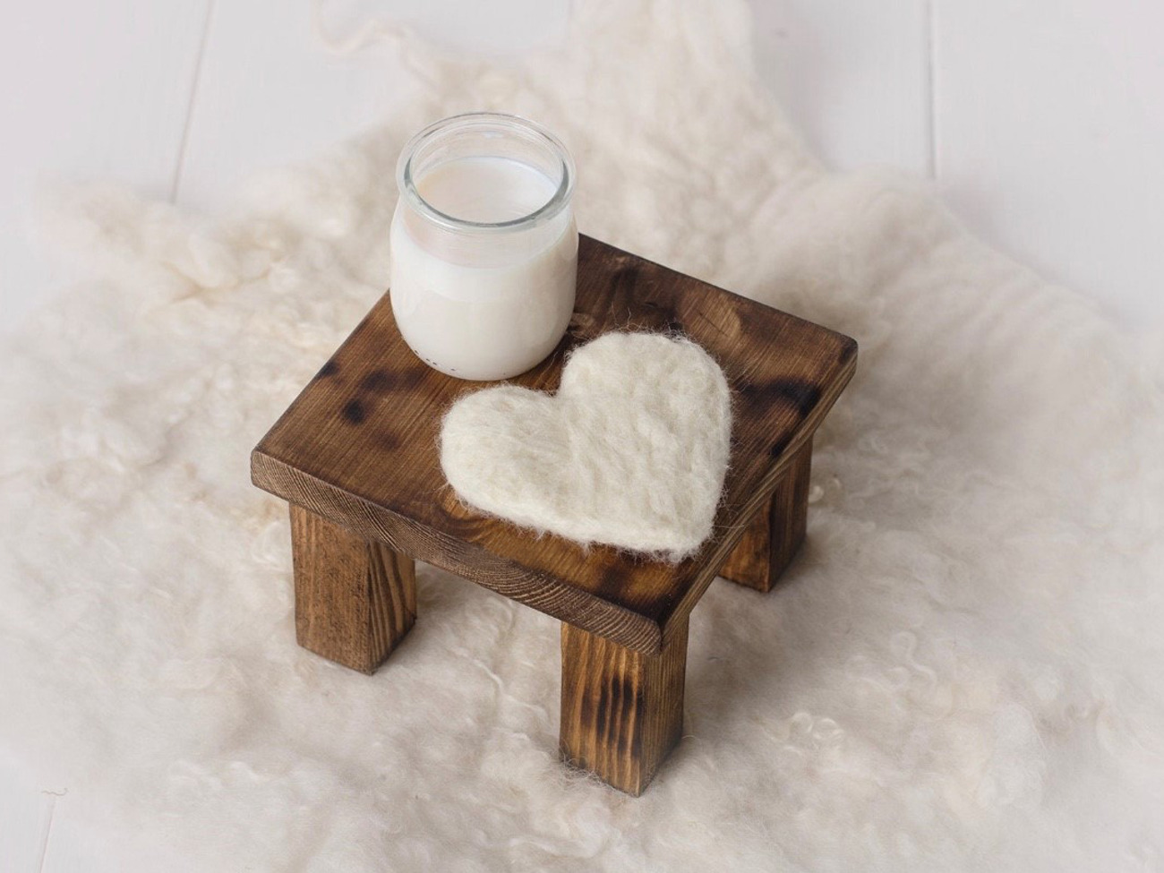 Newborn tiny bedside table prop (brown)