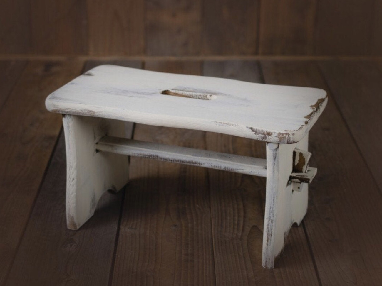 Newborn wooden stool prop