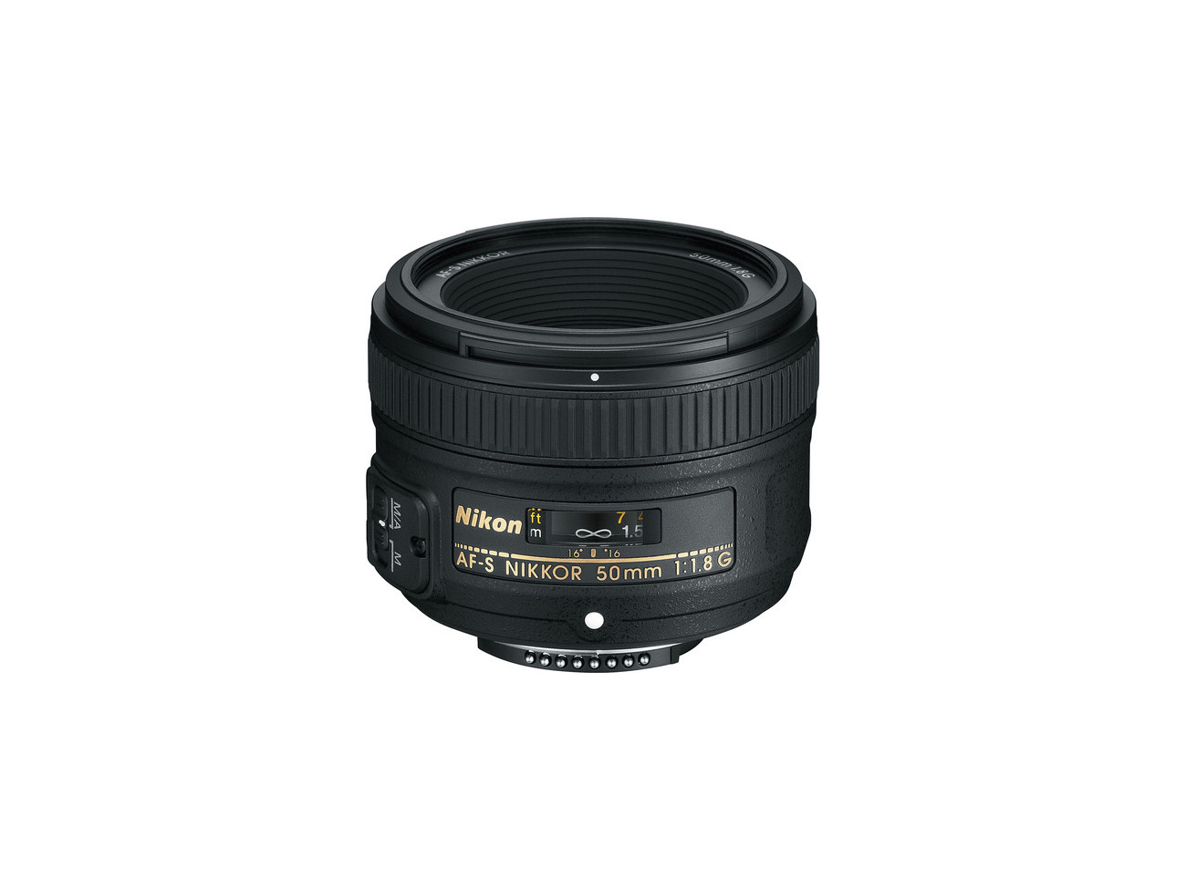 Nikon af-s nikkor 50mm f/1.8g lens with hood