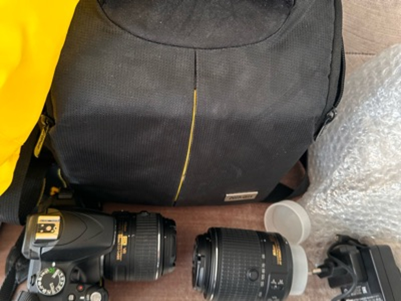 Nikon d3300 with 18-55mm lens and 55-200mm lens