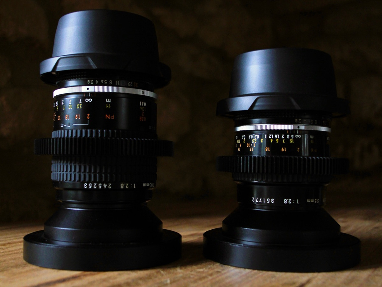 Nikon nikkor ai-s macro lpl / ef mount lens set 