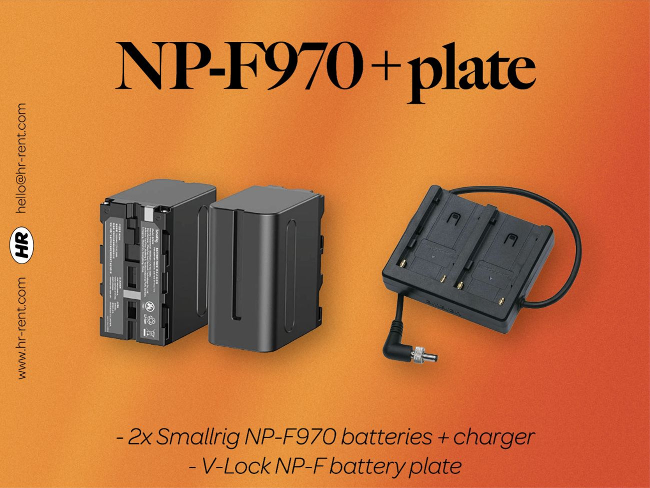 Np-f970 batteries + np-f battery plate to dc (sony, blackmagic)