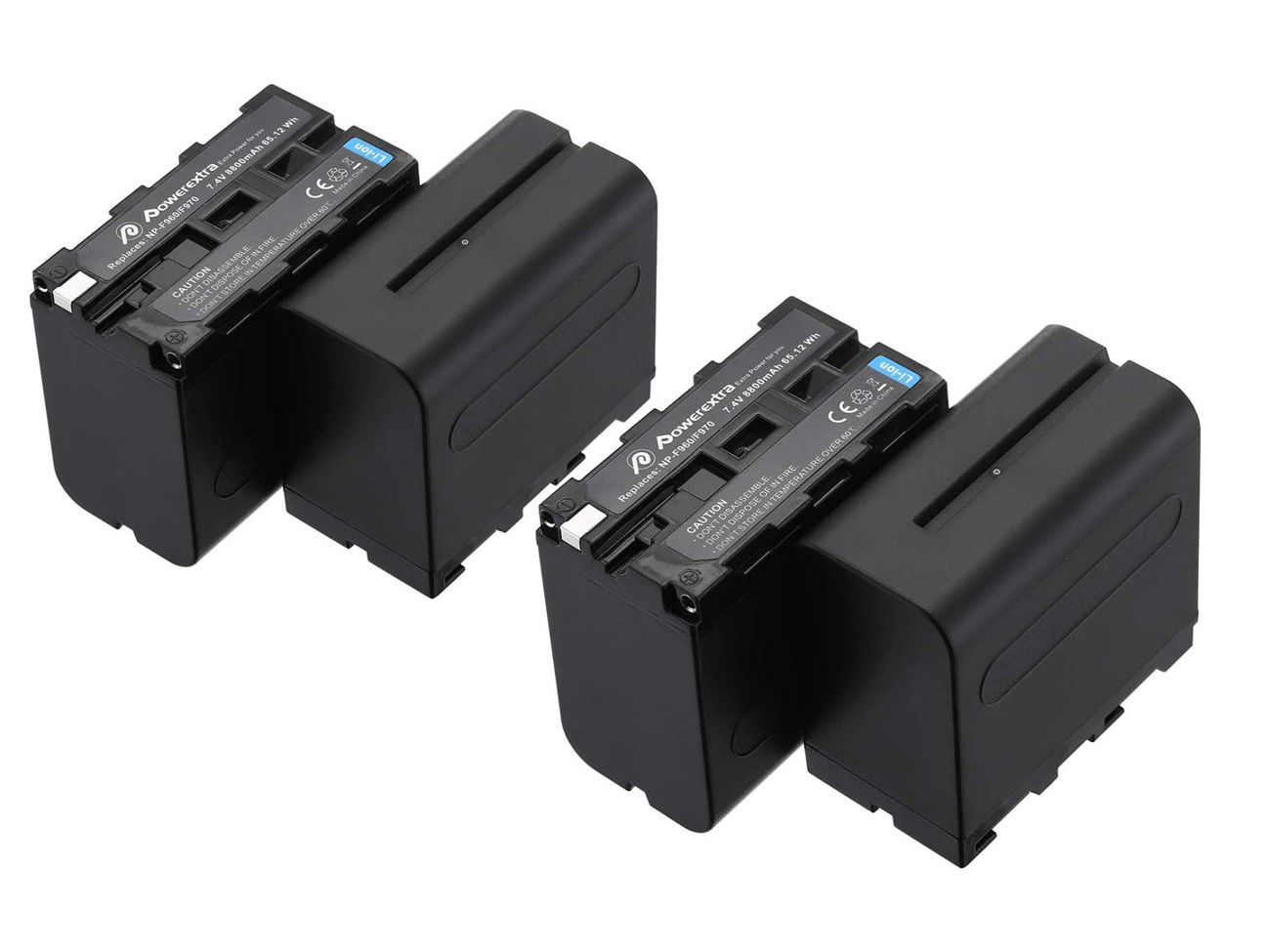  4x np-f970, f960, np-f930 batteries with dual charger