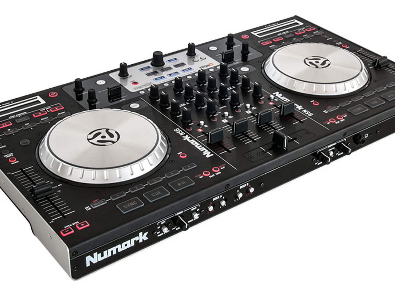 Numark ns6 4-channel digital dj controller and mixer with headphones