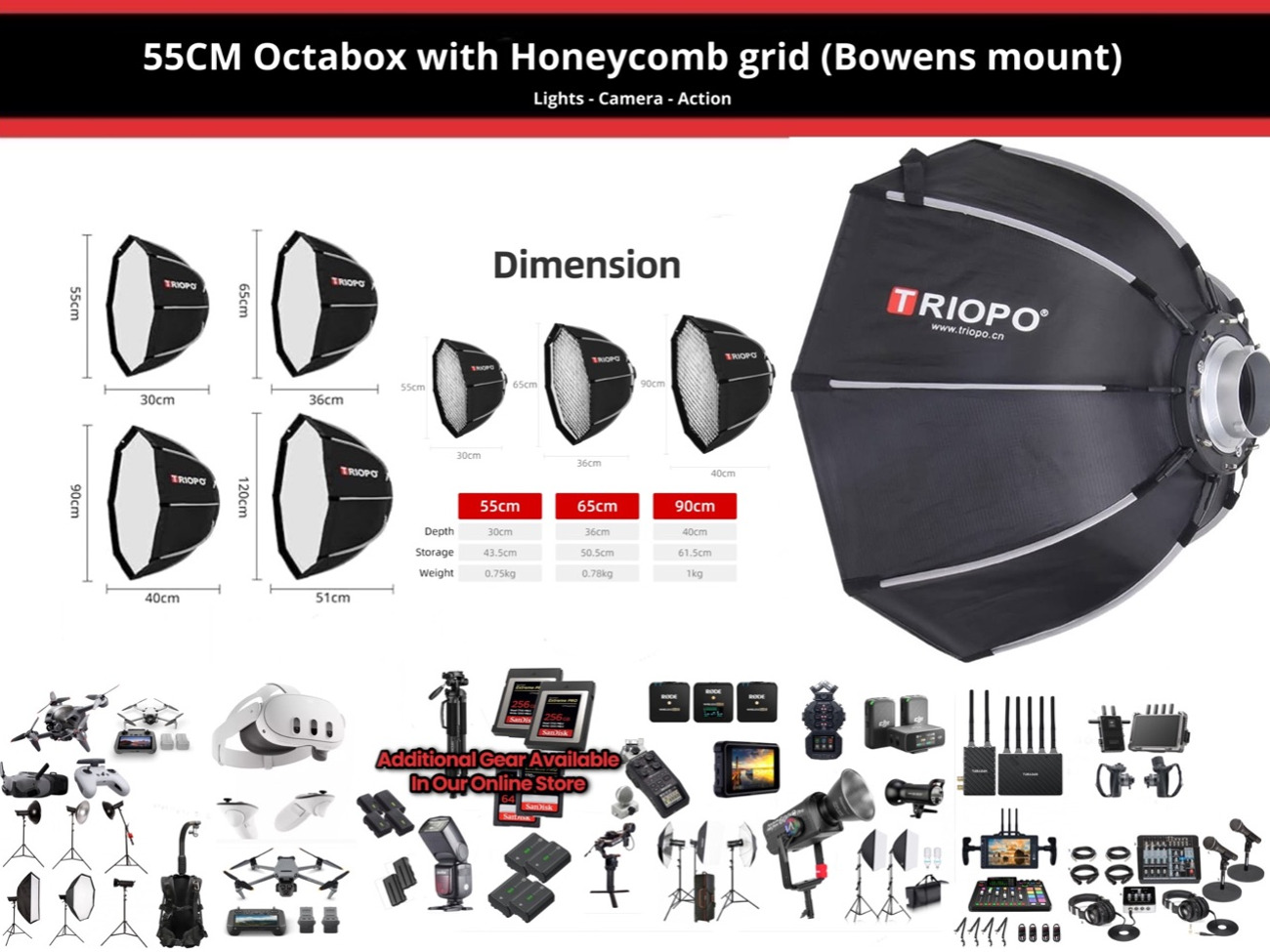 Octabox 55cm honeycomb grid (90mm or 120mm)