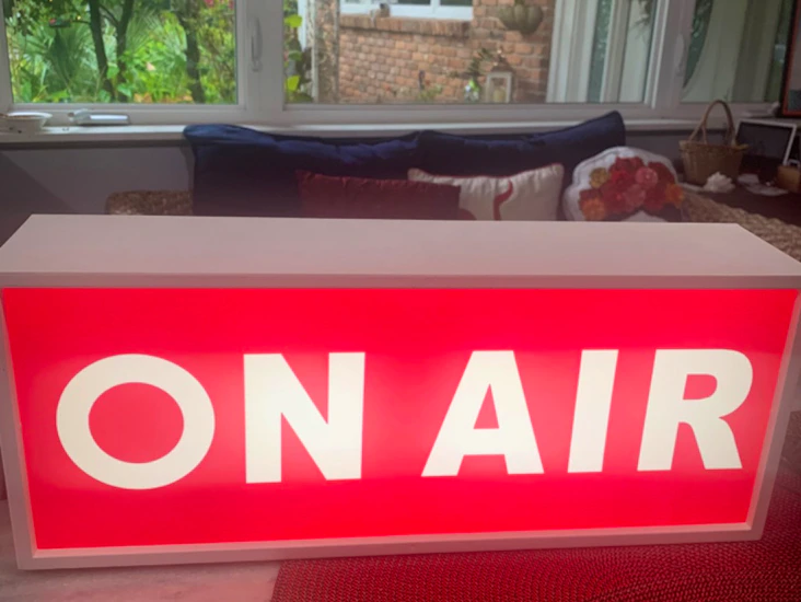 “on air” sign