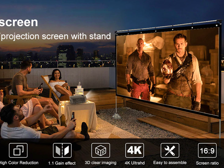 Optoma uhd35 4k ultra hd home cinema projector 3600 lumens with 120" screen projector