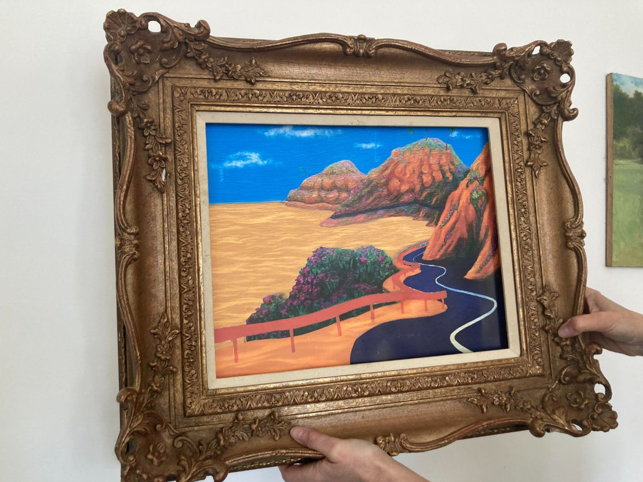 Ornate gold picture frame - props