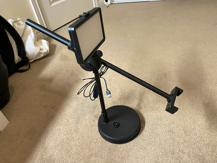 Overhead fill light mount for cell phone or camera