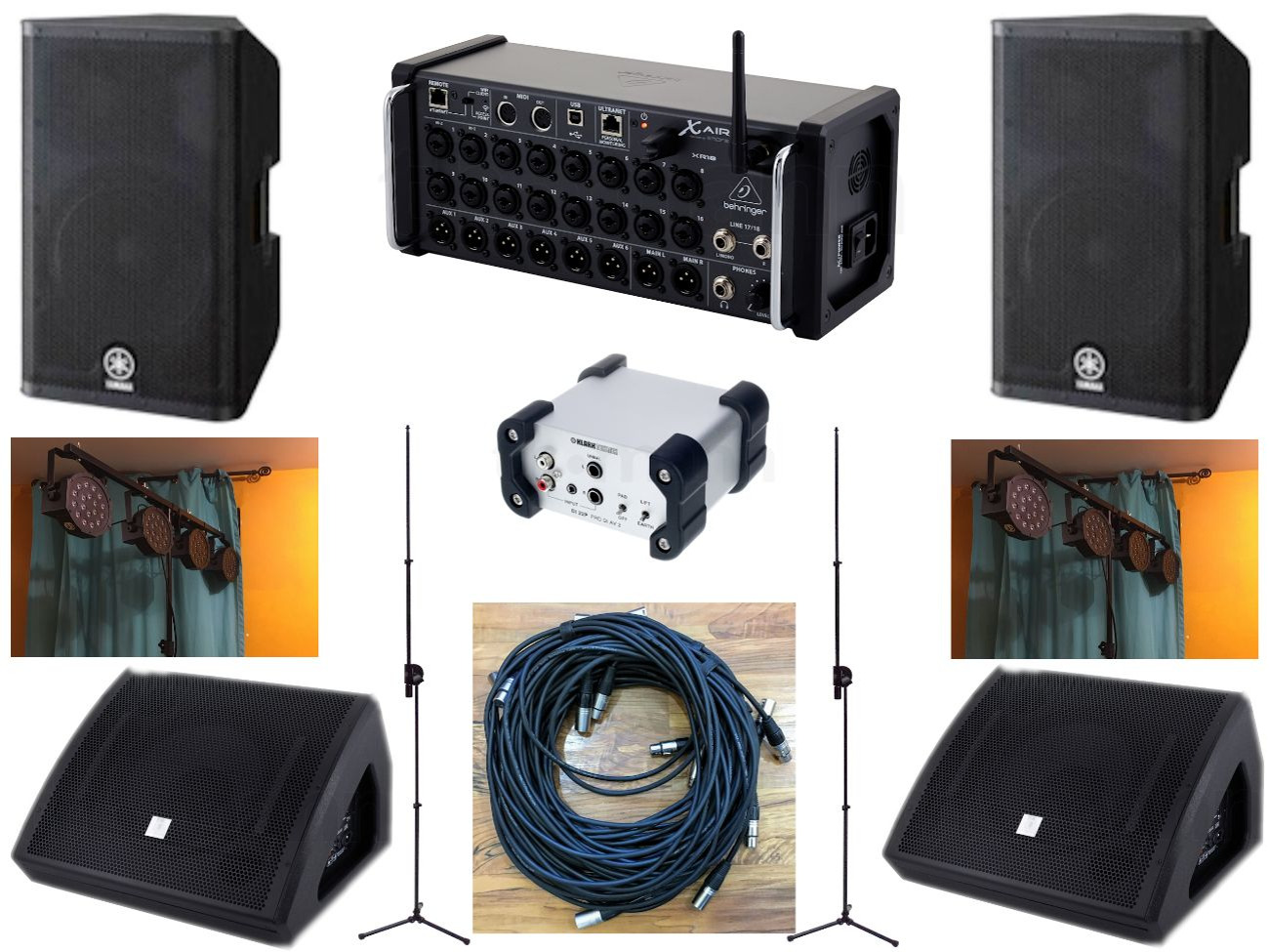 Pa and lights for live band