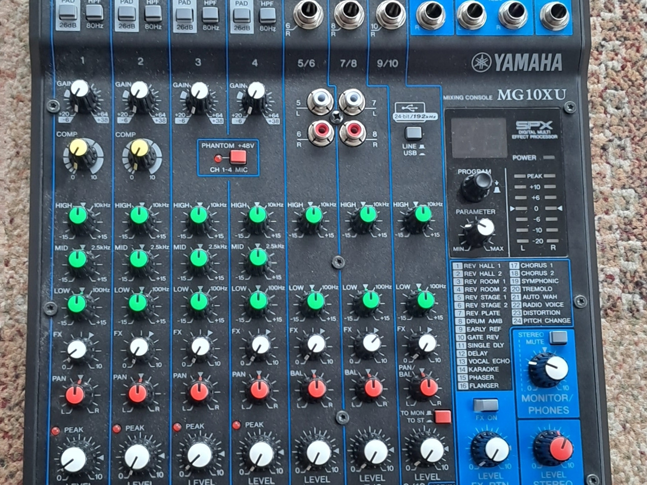 Pa mixer- yamaha  mg10xu 10 channel pa mixer/audio interface