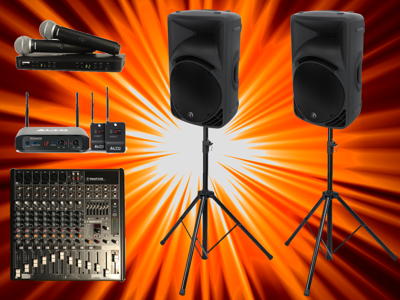 Pa package- wireless system [makie, alto & shure]