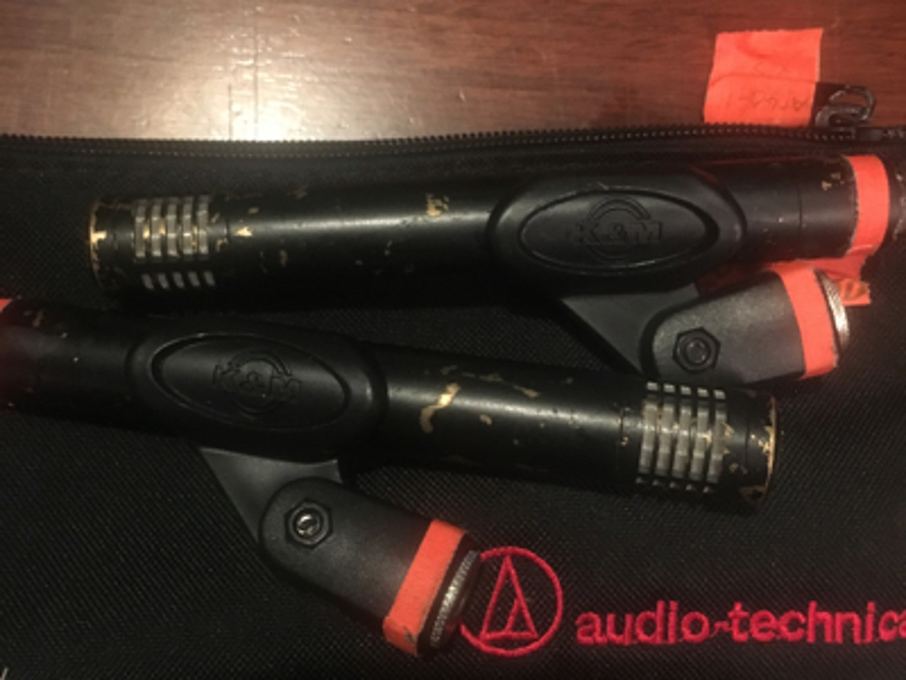 Pair of audio technica at4041 condenser microphones