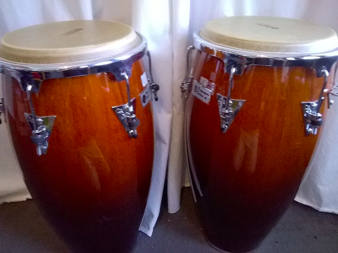 Pair of lp congas with stands