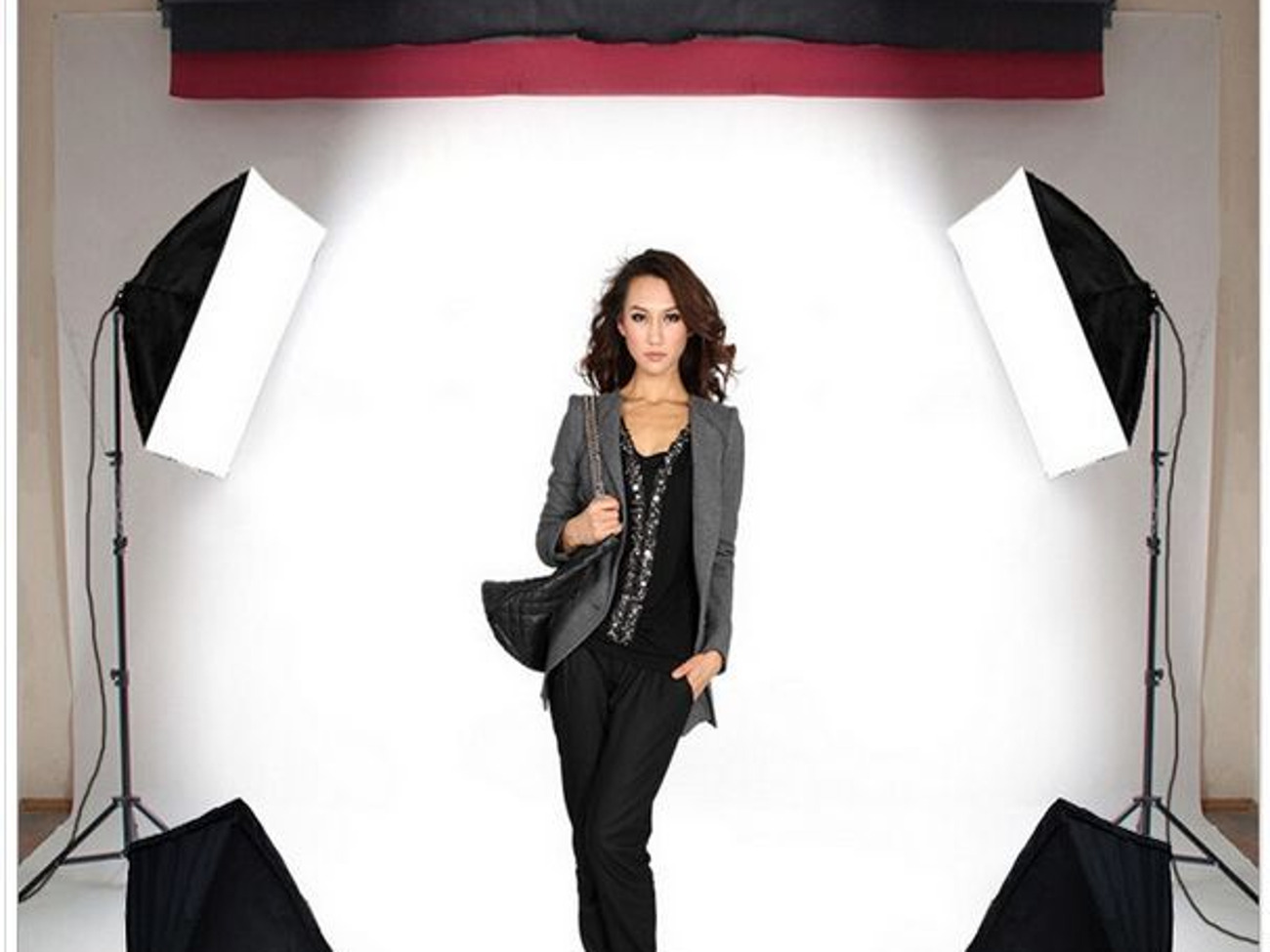 Pair of video softboxes for studio photography lighting