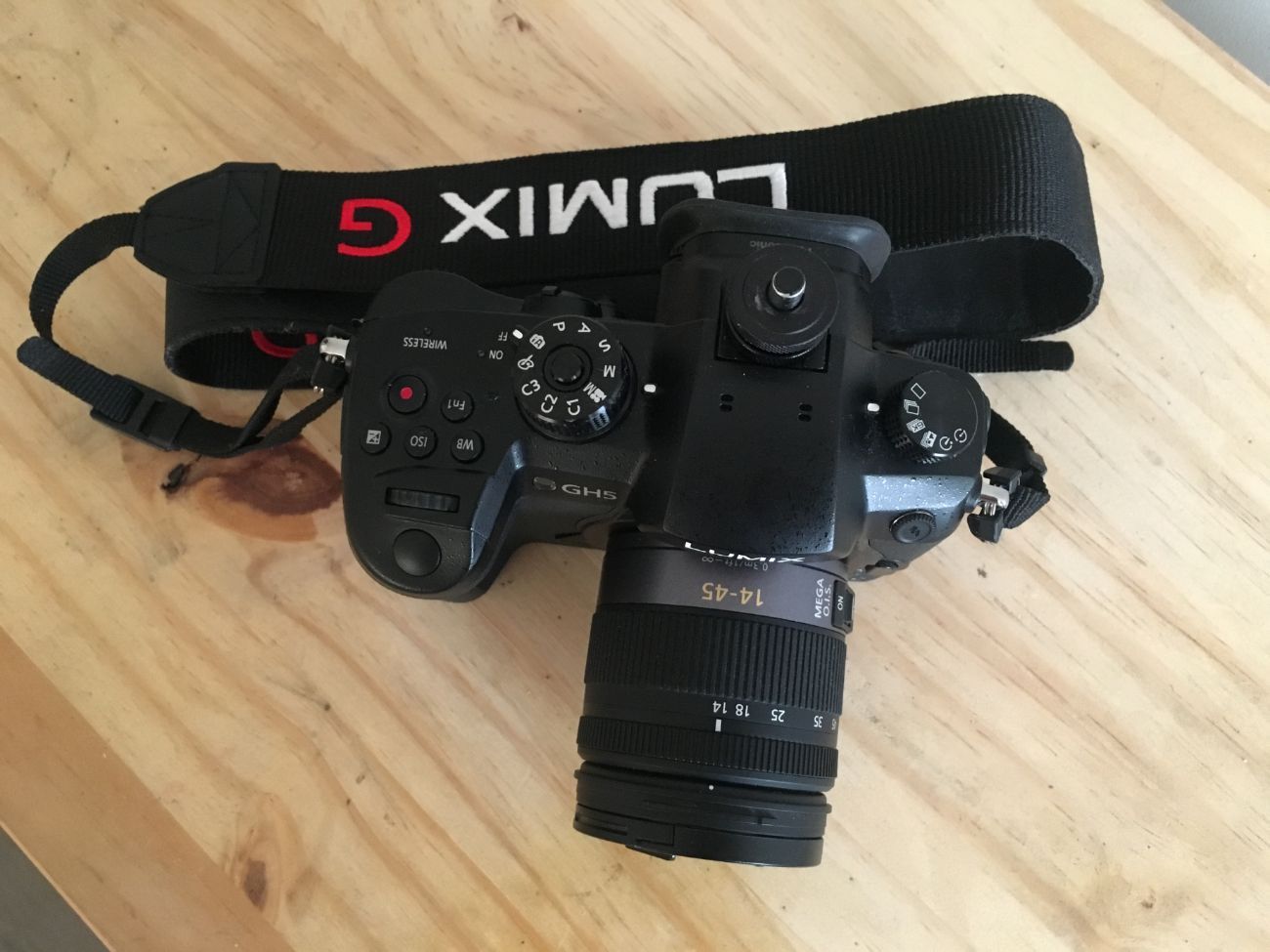 Panasonic lumix gh5 camera with lens and tripod