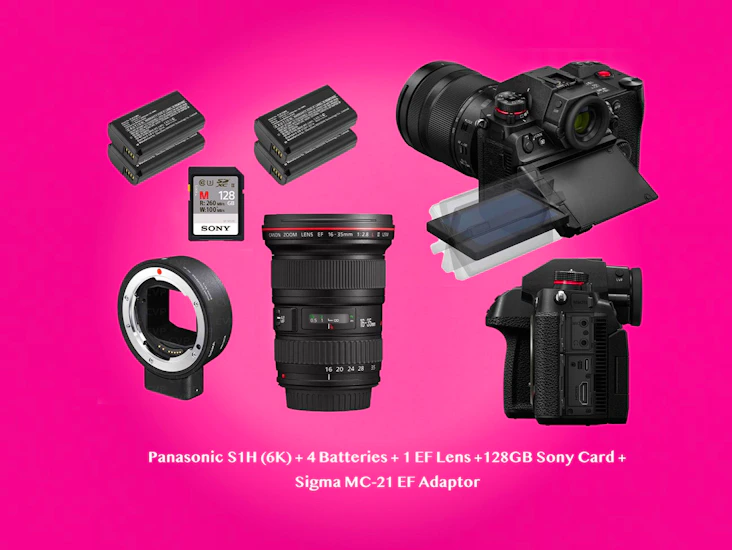 Panasonic s1h (6k full-framecamera) + 128gb memory + more