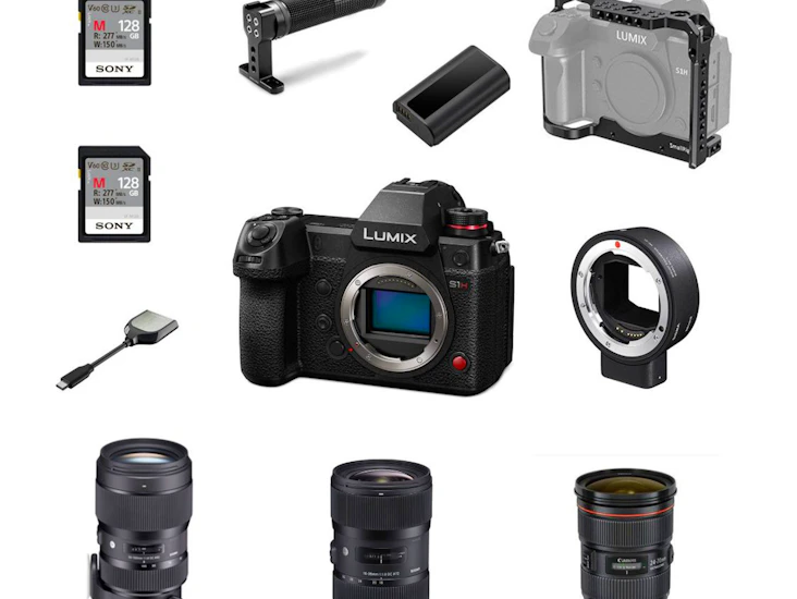 Panasonic s1h with mc21 adapter and lens of your choice.