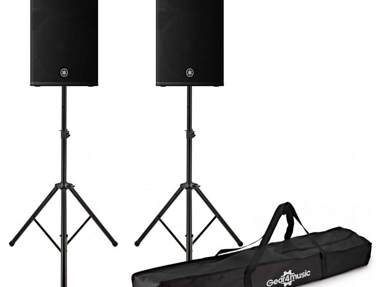 Party pa system - 2 yamaha speakers, stands, mixing desk