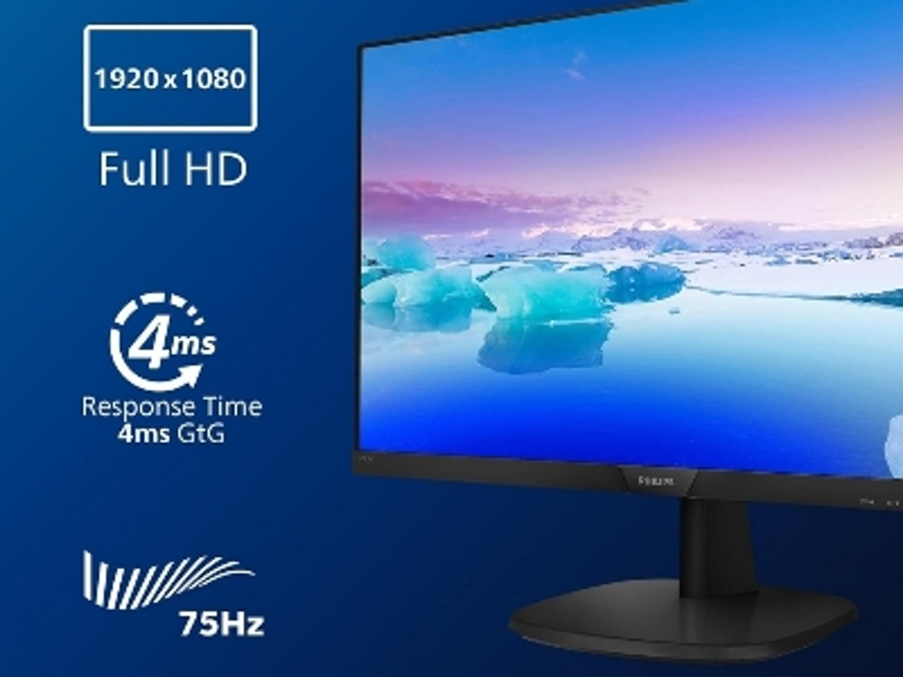 Philips 273v7qjab monitor screen with power cable