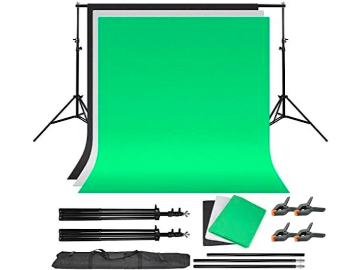 Photography background kit with stand and backdrops