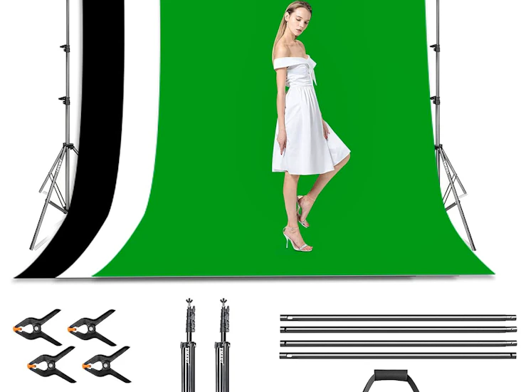 Photo/video backdrop with stand (green,black,white)