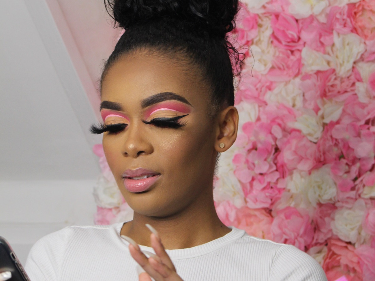 Pink 3d flower backdrop/wall