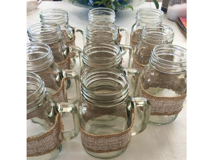 Pint mason jars with handles