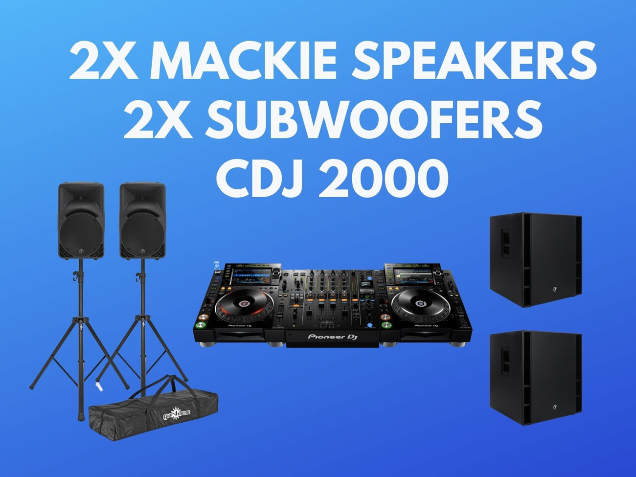 Pioneer cdj 2000 + 2x mackie speakers + 2x subwoofers 