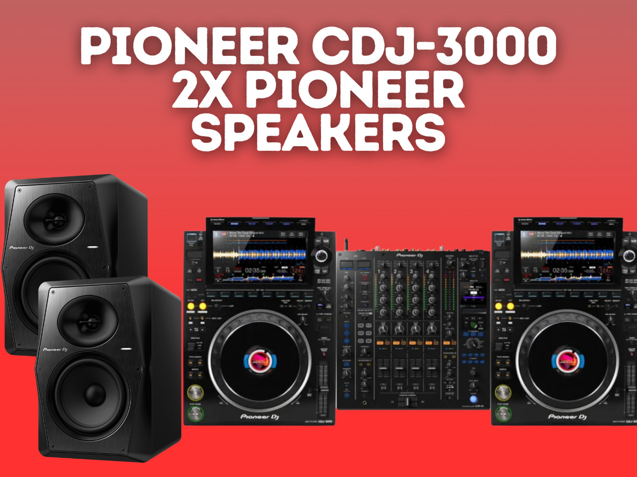 Pioneer cdj 3000 + 2x active monitor speakers, dj set
