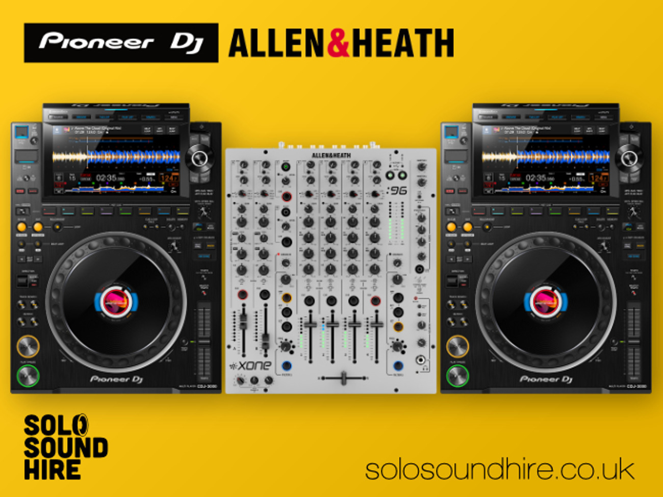 Pioneer cdj 3000 (pair) + allen & heath xone 96 dj mixer