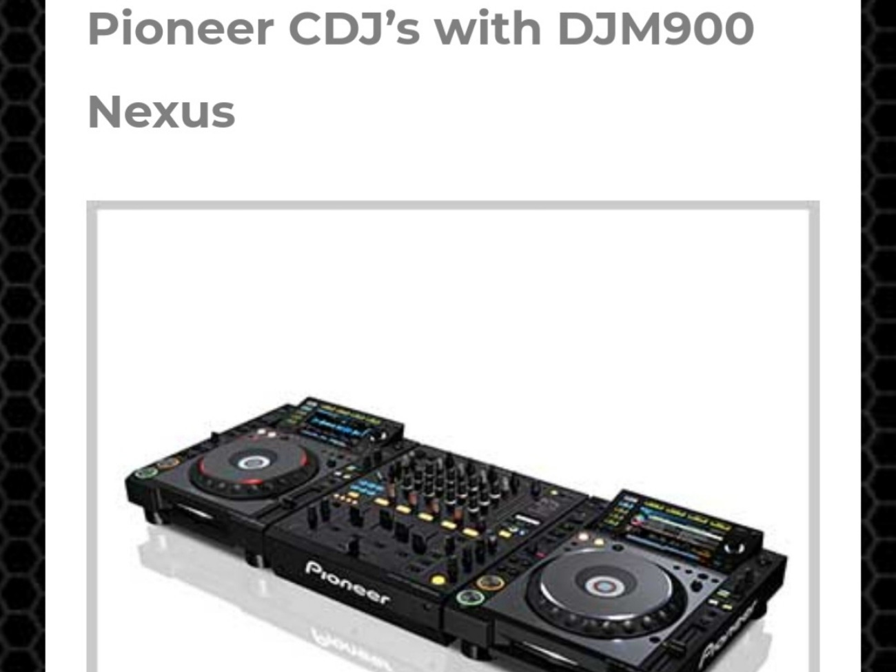Pioneer cdj2000 x2 & pioneer djm900 mixer. extra fee deliv
