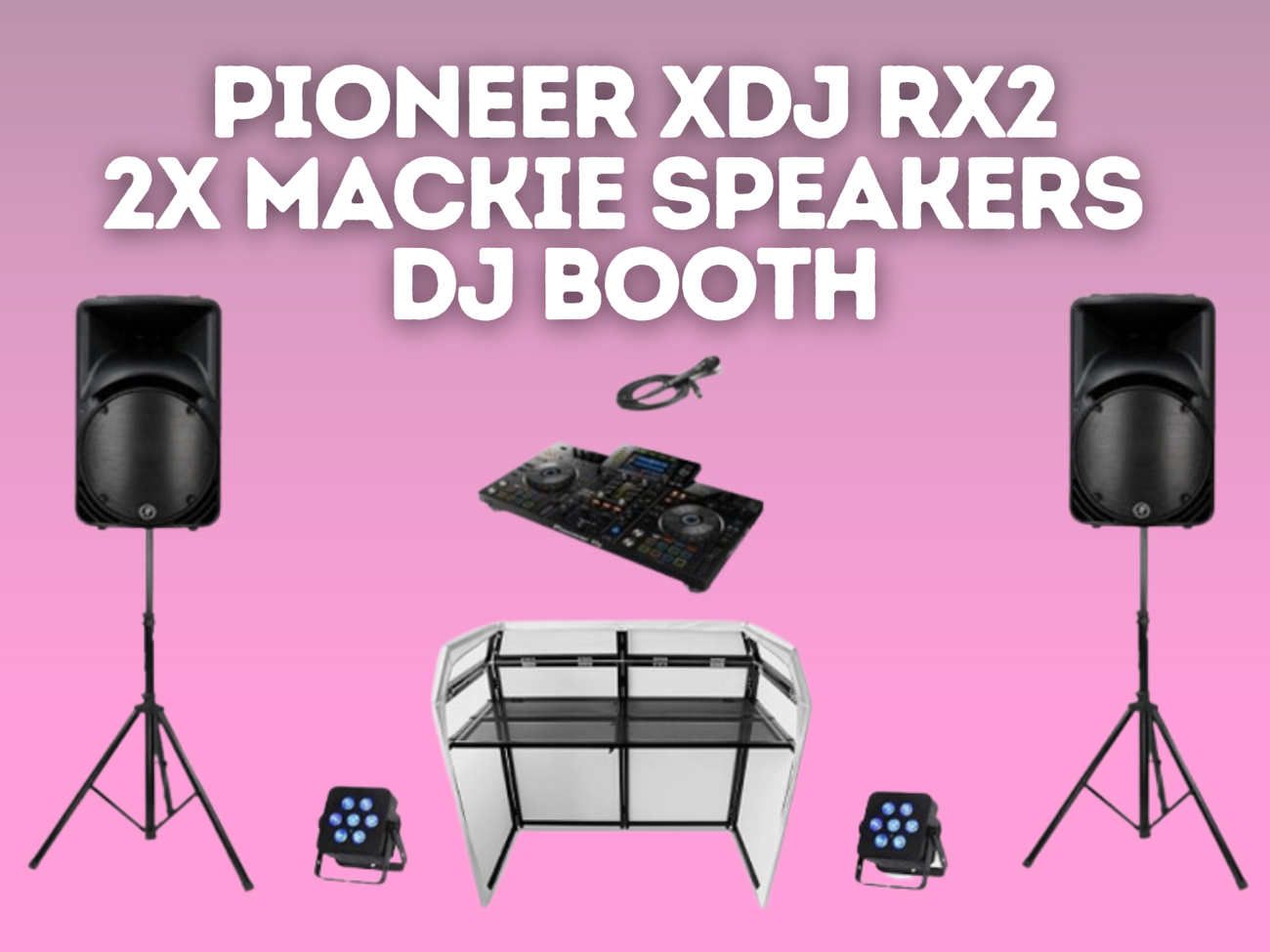 Pioneer xdj rx2 + 2x mackie speakers + microphone + dj booth