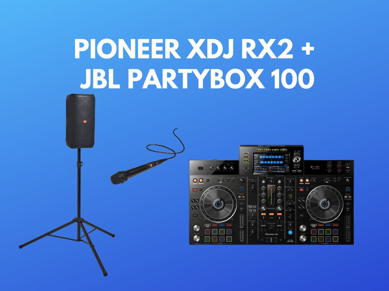 Pioneer xdj rx2 + jbl partybox 100 + wired microphone