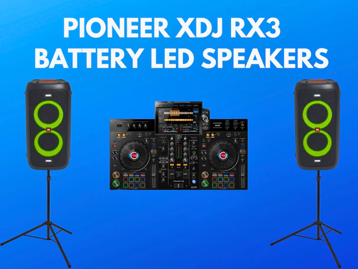Pioneer xdj rx3 + 2x jbl battery speakers partybox 100