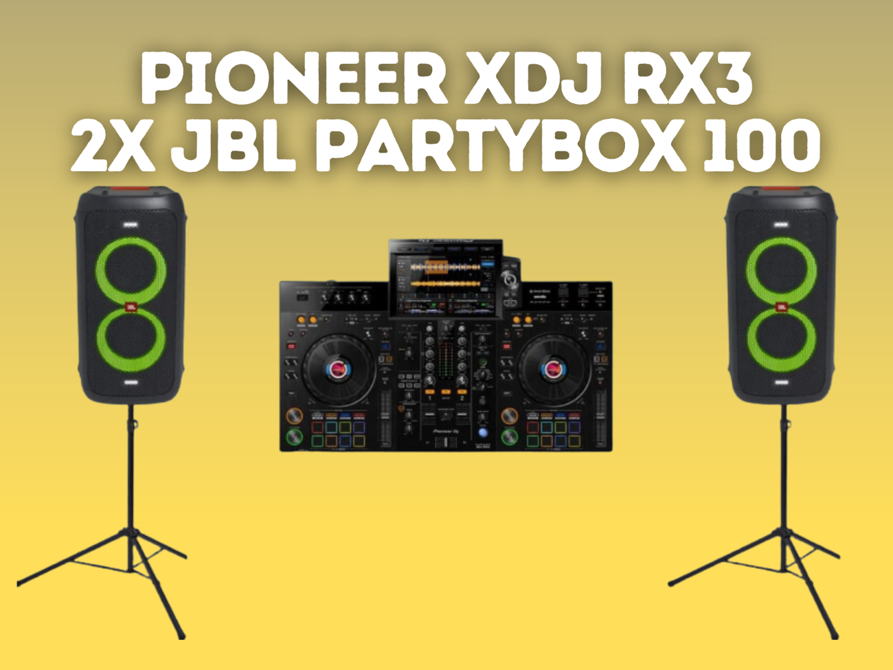 Pioneer xdj rx3 + 2x jbl battery speakers partybox 100