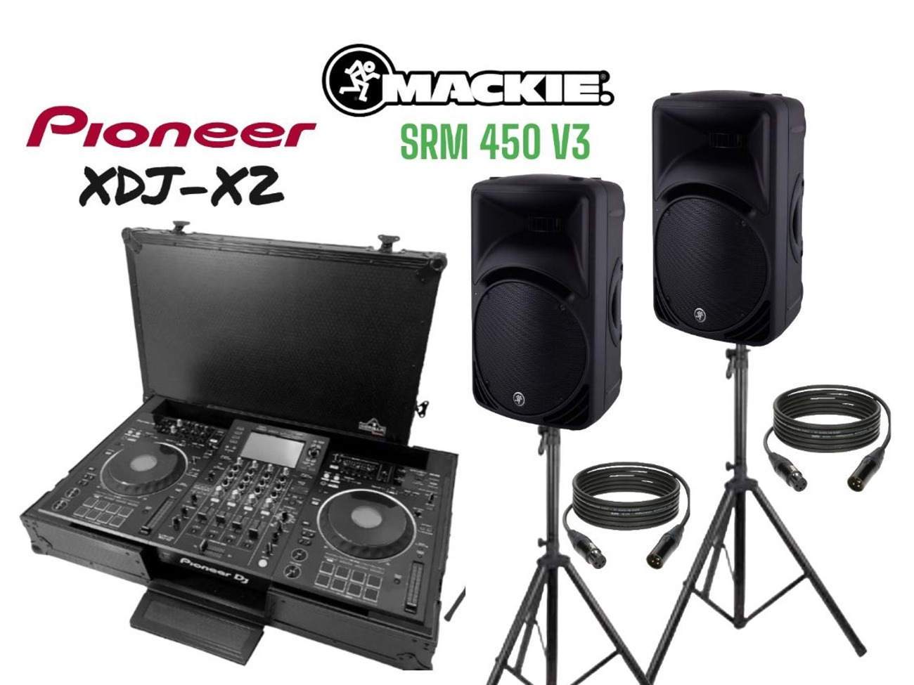 Pioneer xdj-xz decks cd pa mackie srm 450 speakers event dj party speaker