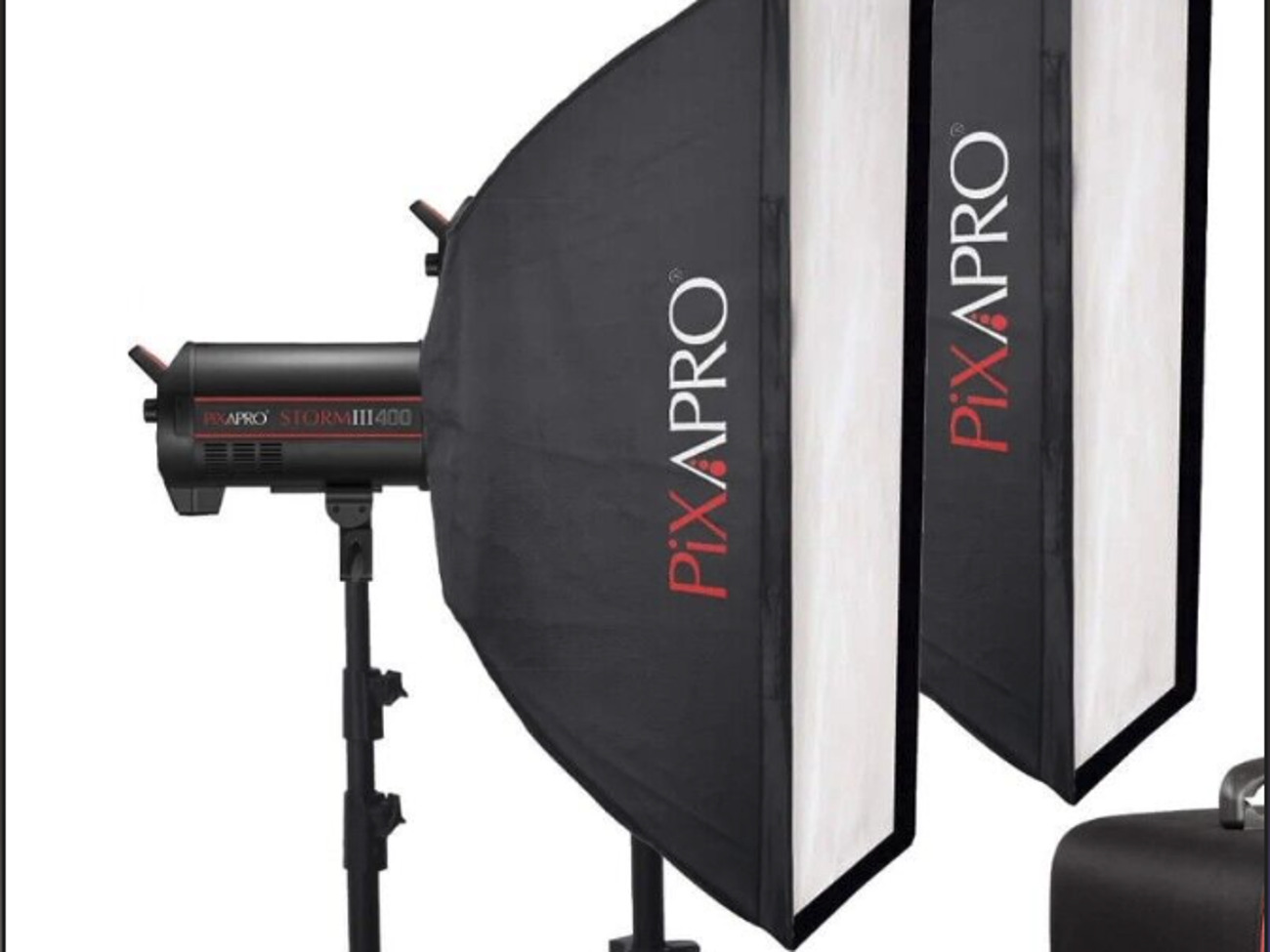 Pixapro storm 400 flash kit with stands
