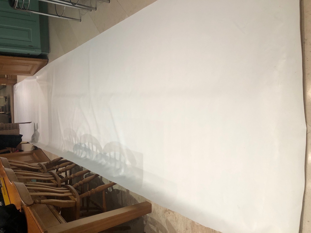 Plain white infinity wall backdrop / background 25 ft x 4.5 ft 