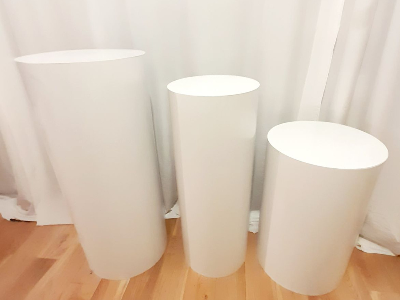 Plinths  , white round plinths  90cm